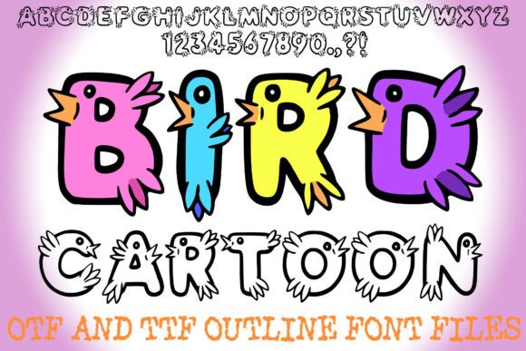 Bird Cartoon: A Playful Decorative Font for Marketers