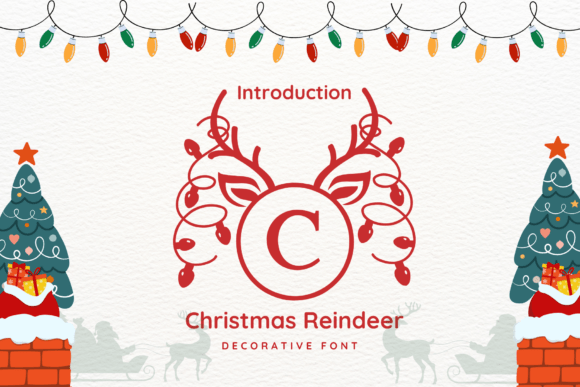 Christmas Reindeer Monogram Font for Business Branding